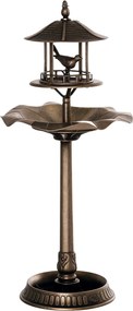Outsunny Madárfürdő Etető és Cserepes Virágtartó 3 az 1-ben Ø 50 x 113H cm műanyag Antik Bronz | Aosom