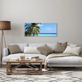 Pálmafák a strandon képe (120x50 cm)