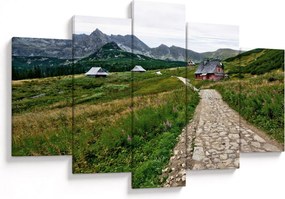 Kép - Hegyi táj házakkal (150x105 cm)