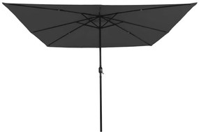 Négyzet Kert Napernyő LED Fénnyel 295x245 cm Antracit