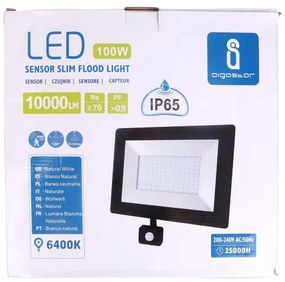 Aigostar - LED reflektor érzékelővel LED/100W/230V IP65 fekete