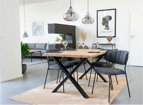 Toulon étkezőasztal tömör tölgyfa asztallappal, 140 x 95 cm - House Nordic