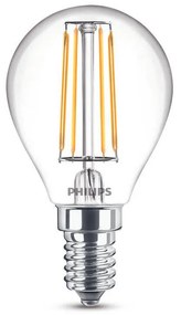 Philips P45 E14 filament LED kisgömb fényforrás, 4.3W=40W, 2700K, 470 lm, 220-240V