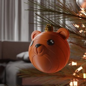 Karácsonyfadísz Medve gömb karácsonyi dekoráció