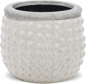 Virágtartó Fedél Fehér Szürke 10x9cm Díszített Ecru