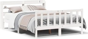 vidaXL fehér tömör fenyőfa ágy matrac nélkül 120 x 200 cm