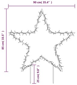 karácsonyi csillag fénydekoráció 115 LED 85 cm