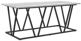 Szürke Sonoma Dohányzóasztal 100x50x40 cm Szerelt Fából és Fém Kerettel