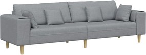 vidaXL Kanapé párnával Világosszürke 250 x 77 x 76 cm szövet