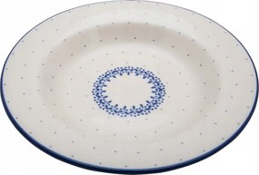 Tányér 24 cm mély Ceramika Artystyczna Bolesławiec dek 2338 Pöttyös