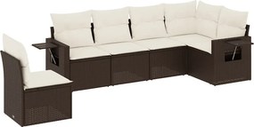 vidaXL 6 részes barna polyrattan kerti ülőgarnitúra párnával