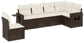 vidaXL 6 részes barna polyrattan kerti ülőgarnitúra párnával