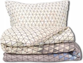 Szatén ágyneműhuzat 220x200 Exclusive Geometrikus bézs árnyalatok Tavaszi