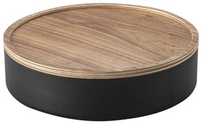 Fekete fedeles fém tárolódoboz ø 22x6 cm Rin – YAMAZAKI