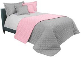 Kiváló minőségű ágytakaró franciaágyra szürke-rózsaszín 220 x 240 cm