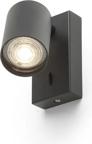 RENDL DUDE nástěnná černá 230V LED GU10 9W