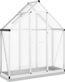 vidaXL ezüstszínű alumínium melegház alapvázzal 169 x 58 x 202 cm