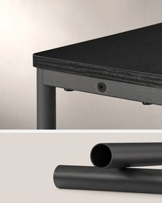 Tárolóasztal fiókkal és USB porttal, NEXIVO, fekete