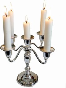 Klasszikus Gyertyatartó 5 Gyertyás Kandeláber Kandallóra Asztalra Ezüstött Ajándék