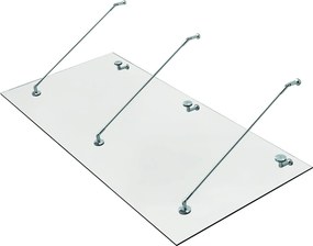 HOMCOM Üveges Fedél Üveges Ajtófedelet Edzett Üvegből (ESG) Rozsdamentes Acél Átlátszó Üveg 200x90cm | Aosom