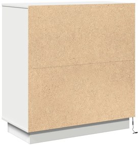 Éjjeli Szekrény LED Fénnyel Fehér 71x34,5x75 cm Műanyag Fa