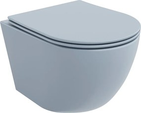 Mexen Lena Rimless wc-csésze lassú záródású slim üléssel, duroplast, szürke-kék matt - 30224069
