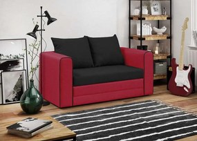 BELLA Kétszemélyes kinyitható kanapé Fekete/piros