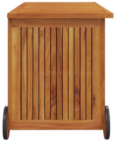 tömör akácfa kerti tárolóláda kerekekkel 90 x 50 x 58 cm