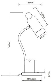Lámpa Asztali MOUSE , 0215, max.250V, 50/60Hz, 1*E27, max.25 W, átmérő 8 cm, IP20, kék