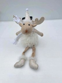 Karácsonyi dekoráció Rénszarvas 32 cm bézs szín