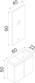 Ferla mosdószekrény, 60 cm – TR785PNC1590
