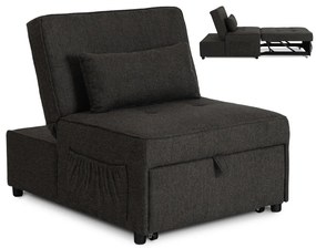 Ágyazható Fotel Fekete Színben. IBERIS 80 cm