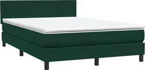 vidaXL sötétzöld bársony rugós ágy matraccal 160x210 cm