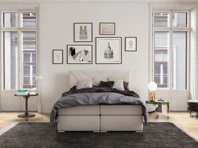 Franciaágy Boxspring 140 cm Darro (fehér) (tárolóhellyel). Akció -17%. 1044210