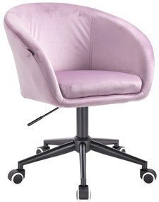 HR8326K Halványlila modern velúr szék fekete lábbal