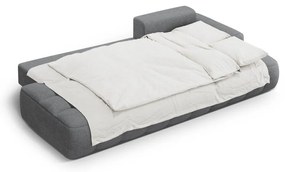 Szürke kinyitható-tárolóhelyes sarokkanapé (jobb oldali-heverő résszel) Linz – Cosmopolitan Design