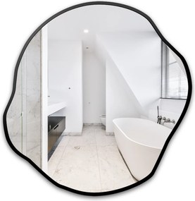 Organikus tükör Cirkónia fekete Mdf keretben 50x52 falra szerelhető