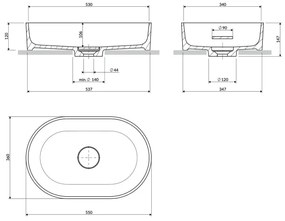 OMNIRES OVOUNTE - OVO 55x36 cm mosdó, dolomit, matt terrakotta