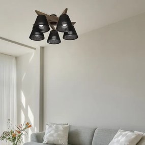 Brilagi - LED mennyezeti lámpa ANTHONY 5xE14/40W/230V dió/fekete