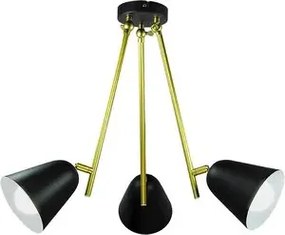 Beltéri függeszték e14 3x40w fekete/arany alder