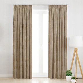 Szalagfüggöny-geometrikus Arany Mintás- 145x150