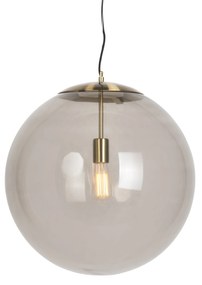 Modern lógólámpa sárgarézzel és füstüveggel 50 cm - Ball