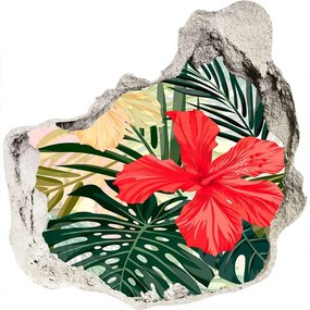 3d lyuk fal dekoráció Hawaii virágok nd-p-84089036