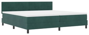 Boxspring Ágy Matrac nélkül Sötét Zöld 200x200 cm Bársony