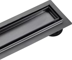 AREZZO design 2in1 800 mm-es rozsdamentes acél folyóka, gunmetal