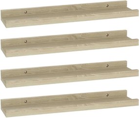 vidaXL 4 db sonoma tölgy színű fali polc 40 x 9 x 3 cm
