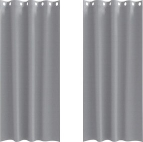vidaXL Fekete Függöny Gyűrűkkel 2 pcs Világosszürke 225 x 140 cm