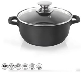 Grande tapadásmentes, alumínium edény üvegfedővel, ⌀ 20 cm - Orion