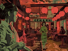 Poszter 20x15cm Éjszakai élet Japánban