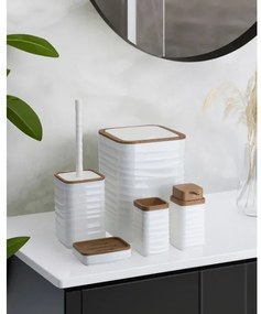 Fürdőszobai készlet WAVE 5 db fehér/barna